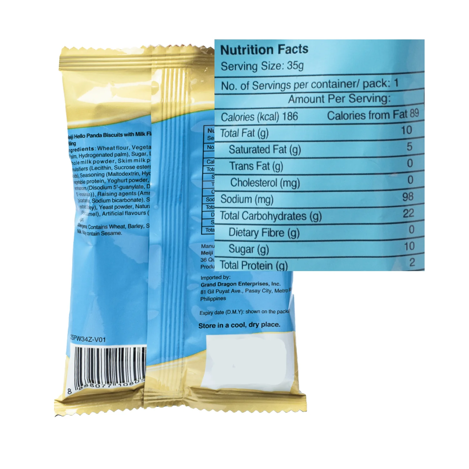 Meiji Hello Panda Foil Milk 35g - Image 2