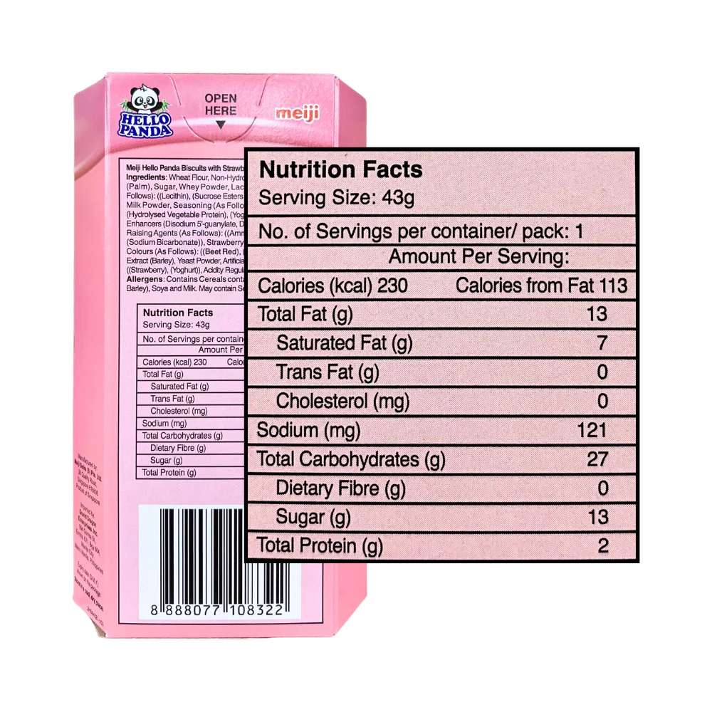 Meiji Hello Panda Fun Filled Biscuits Strawberry 43g - Image 2