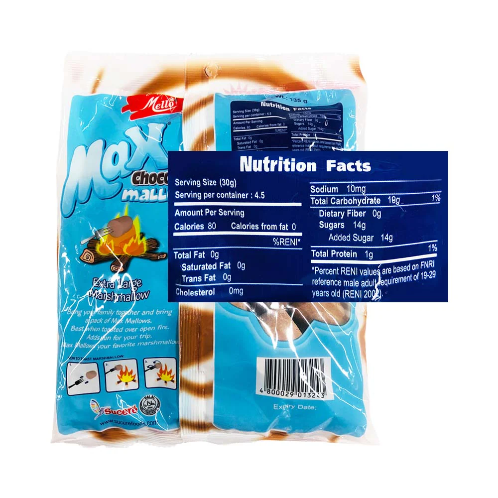 Mello Mallows Marshmallow Chocolate Extra Large 135g - Image 2