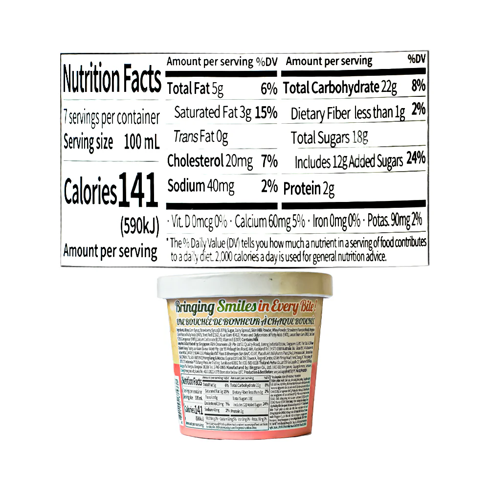 Melona Ice Cream Tub Strawberry 710ml - Image 3