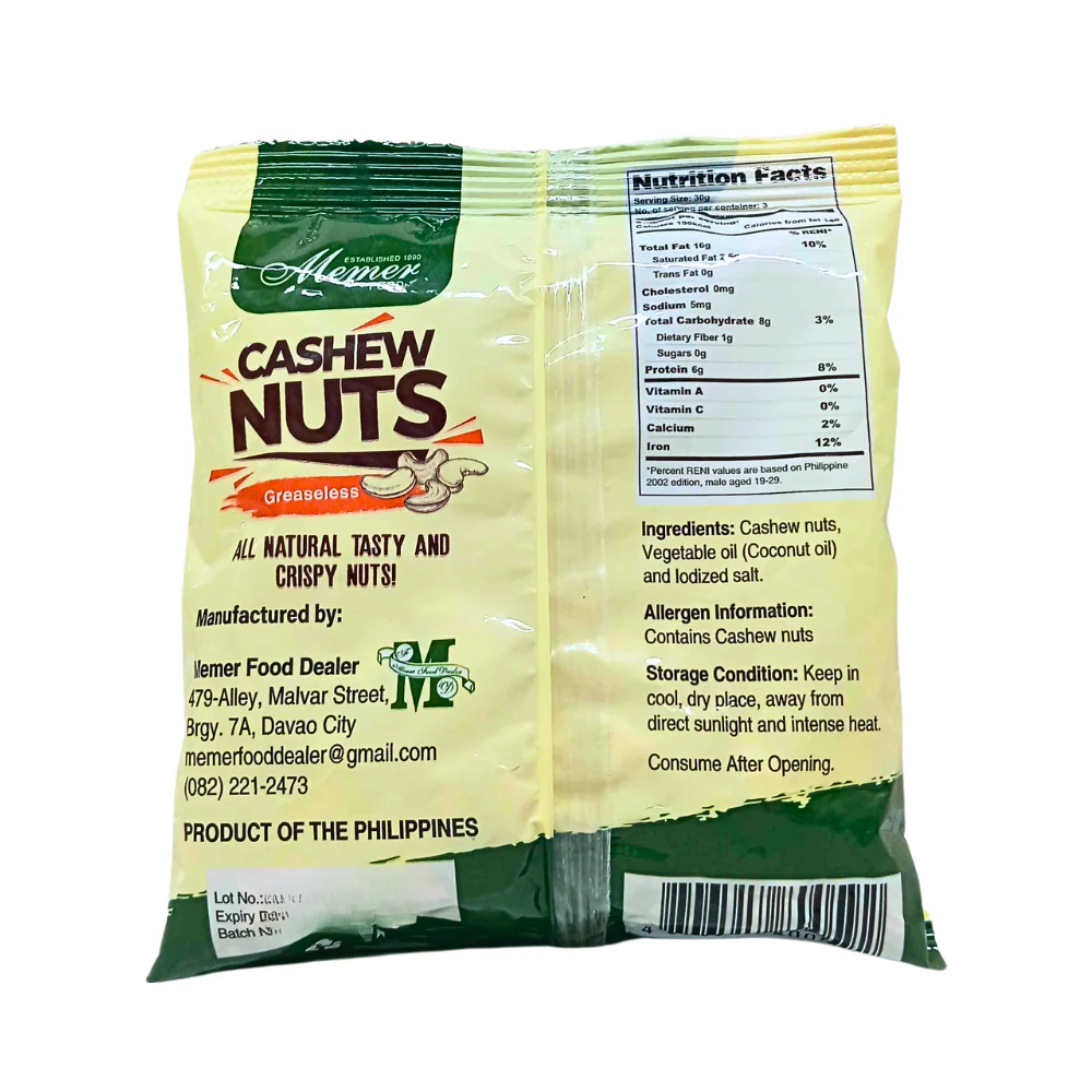 Memer Cashew Nuts Greaseless 100g - Image 2