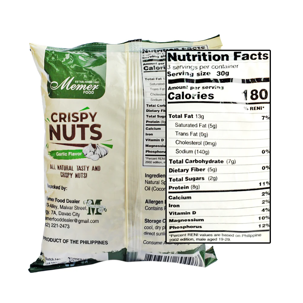 Memer Crispy Nuts Garlic 100g - Image 2