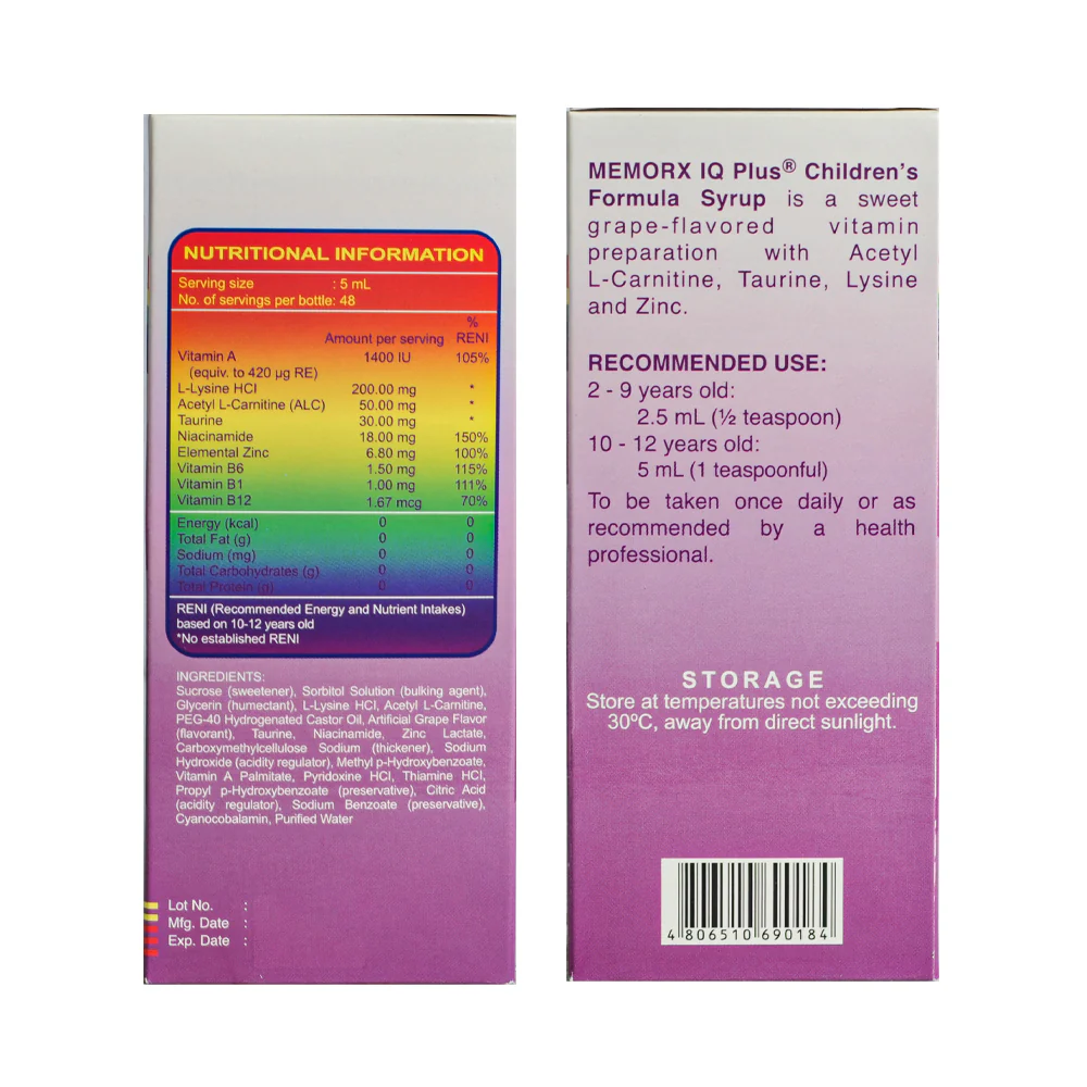 Memorx Children's Formula Syrup 240ml - Image 2