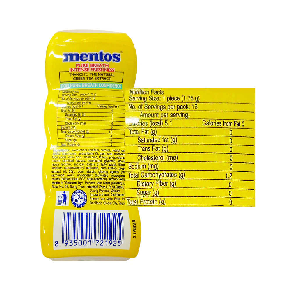 Mentos Chewing Gum Pure Fresh Sugar Free Cooler Lemonade - Image 2