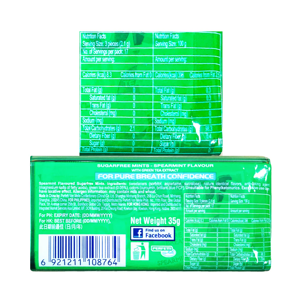 Mentos Candy Pure Fresh Sugar Free Spearmint 35g - Image 2