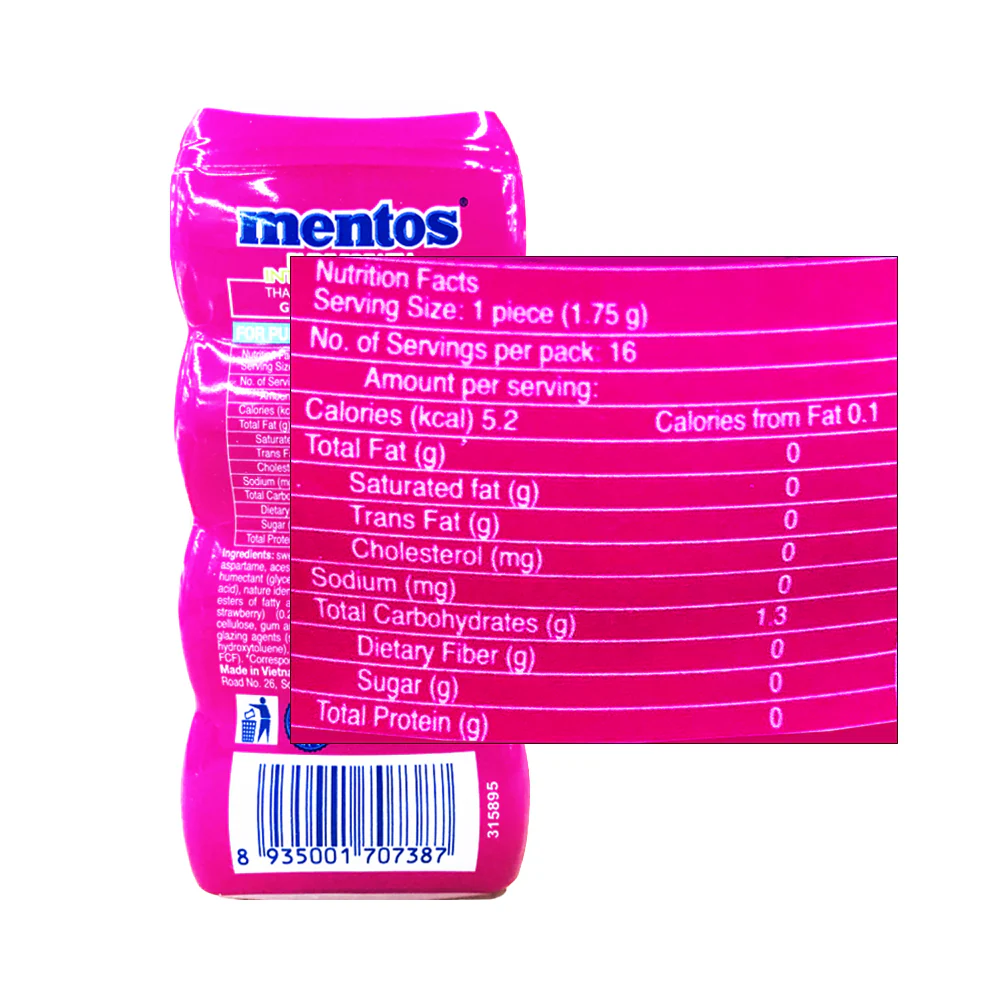 Mentos Chewing Gum Pure FreshBerry Lime 27g - Image 2