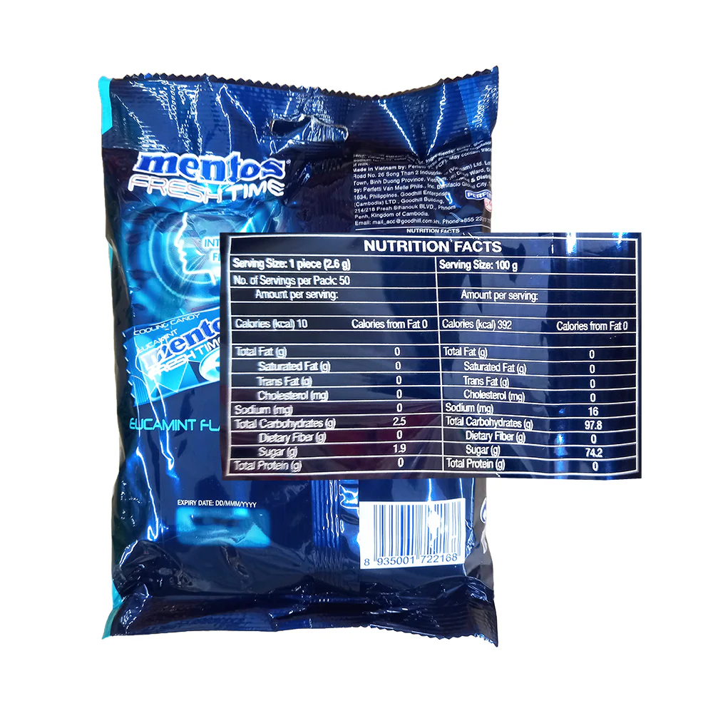 Mentos Fresh Time Candy Eucamint 130g - Image 2