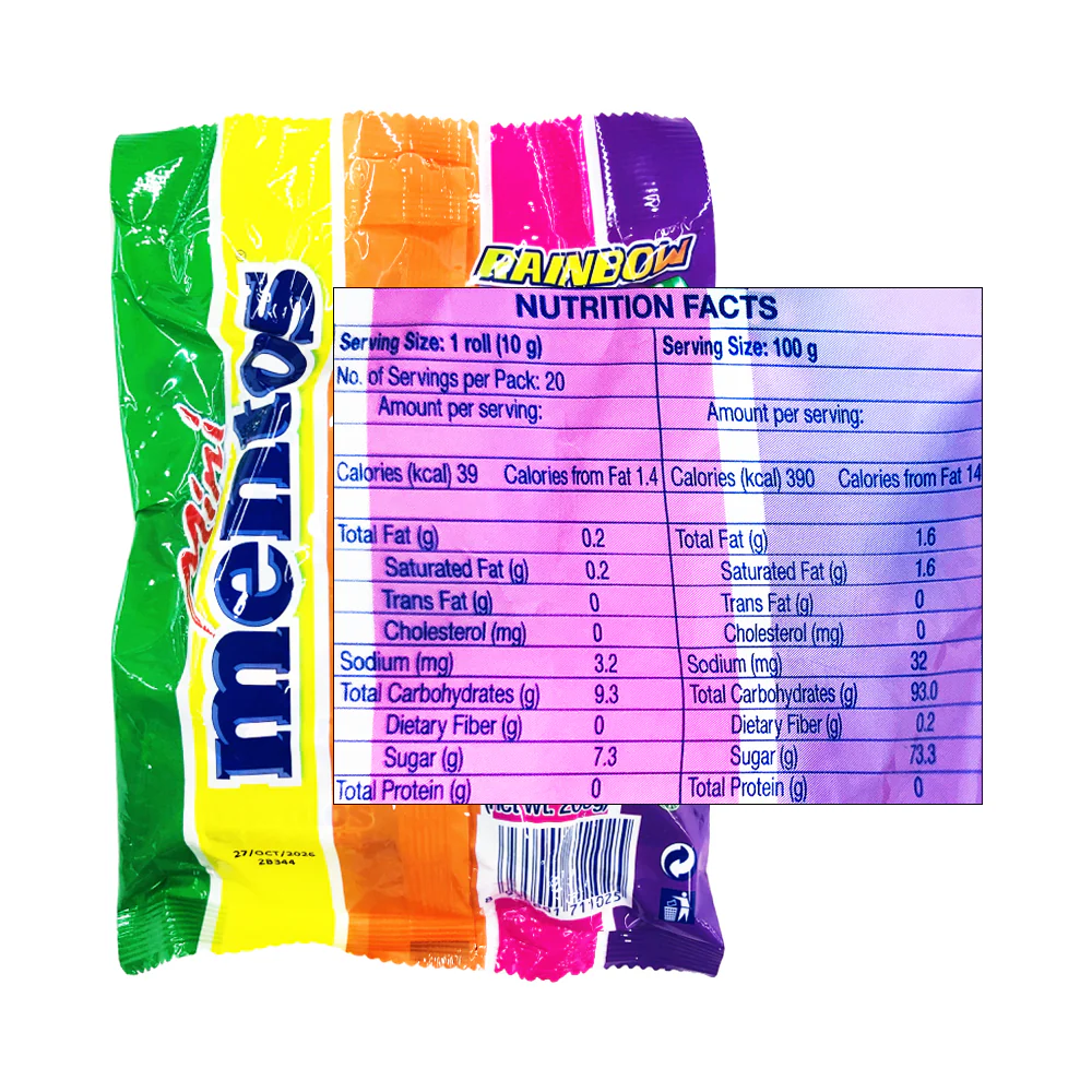 Mentos Mini Roll Candy Rainbow 10g x 20's - Image 2