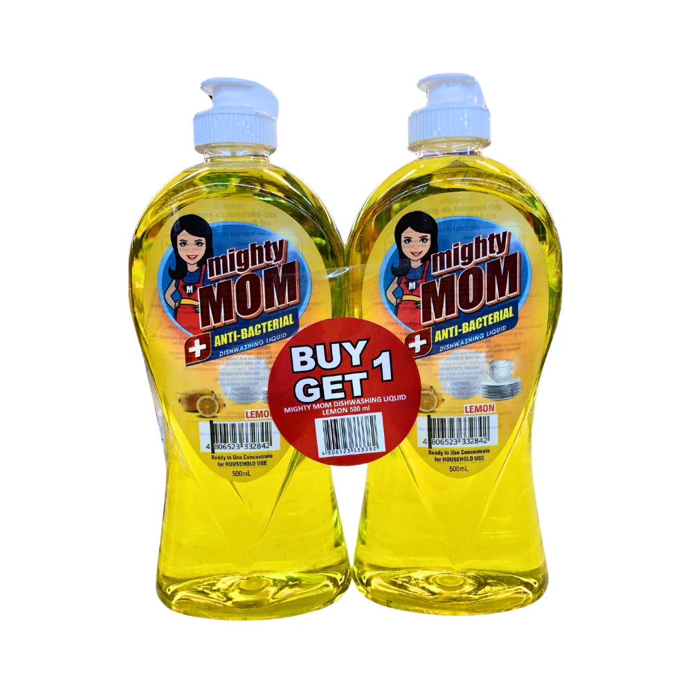 Mighty Mom Anti-Bacterial Dishwashing Liquid Lemon x 2's - Image 2