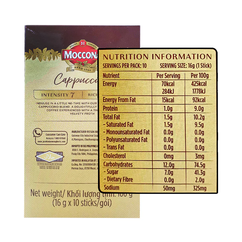 Moccona Coffee Cappuccino 16g x 10's - Image 3