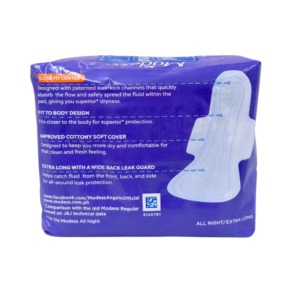 Modess All Night Sanitary Napkin With Wings Extra Long 4's - Image 2