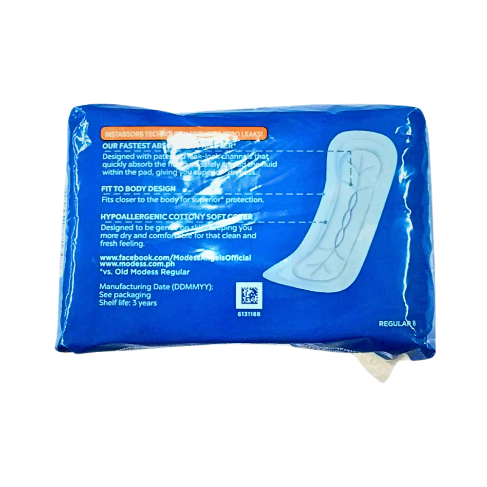 Modess Maxi Regular Cottony Soft Cover Sanitary Napkin Non-Wing 8's - Image 2