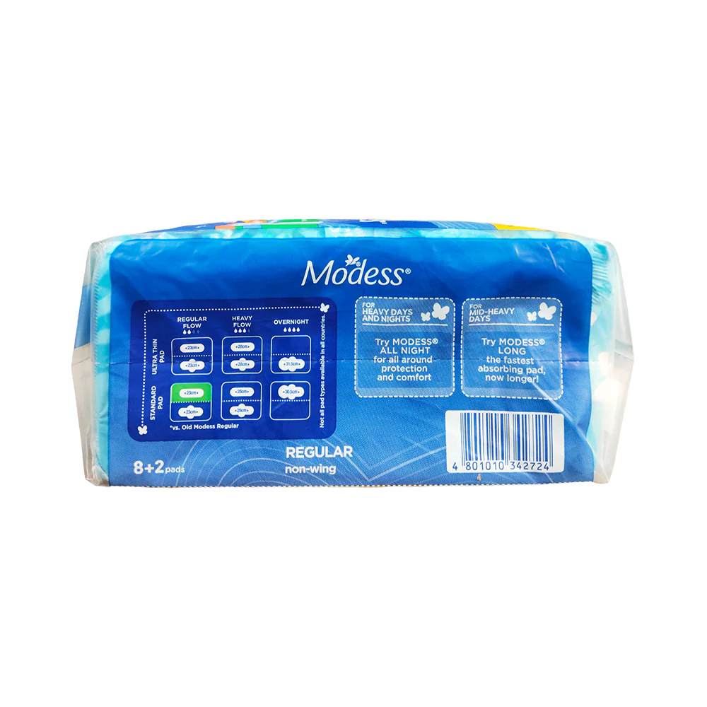Modess Regular Cotton Non Wings x 8's + 2 - Image 2