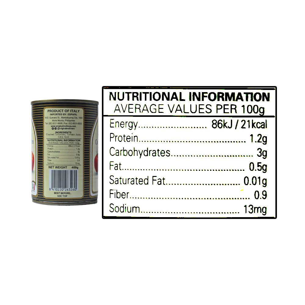 Molinera Crushed Tomatoes 400g - Image 3