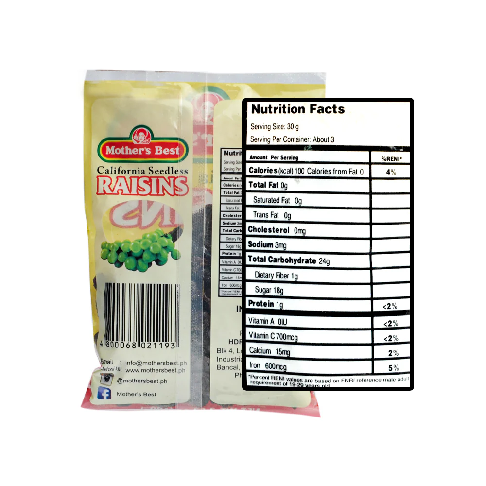 Mother's Best California Seedless Raisins 100g - Image 2