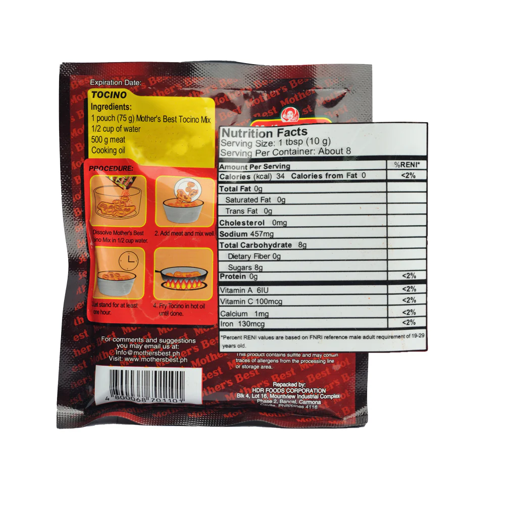 Mother's Best Mixes Marinating Tocino 75g - Image 2