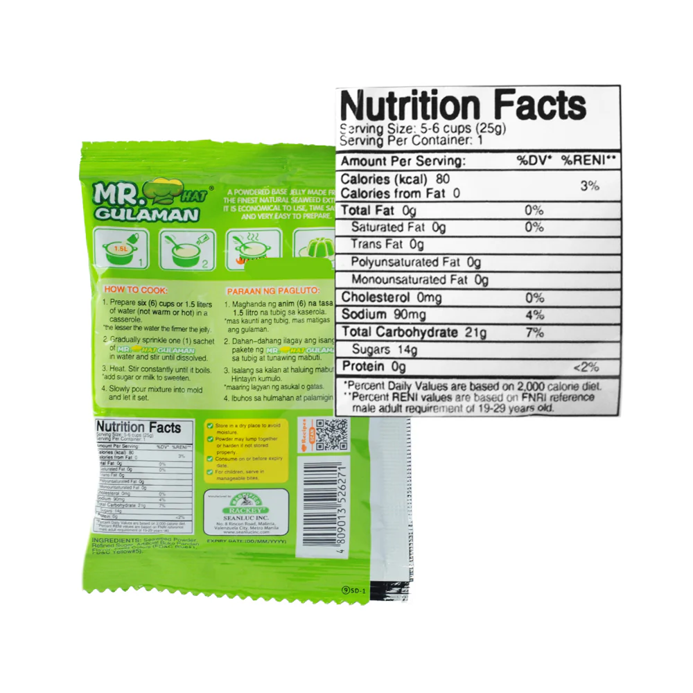 Mr. Hat Gulaman Flavored Jelly Powder Buko Pandan 25g - Image 2