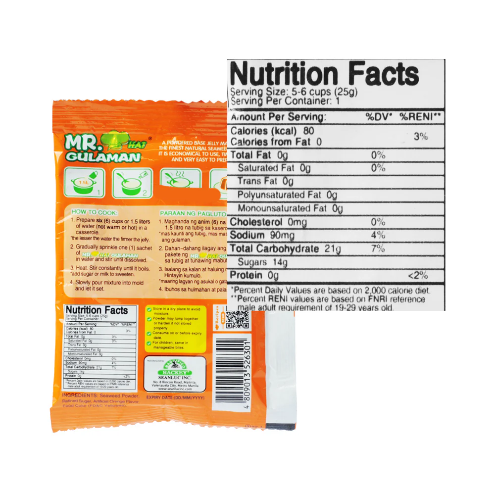 Mr. Hat Gulaman Flavored Jelly Powder Orange 25g - Image 2