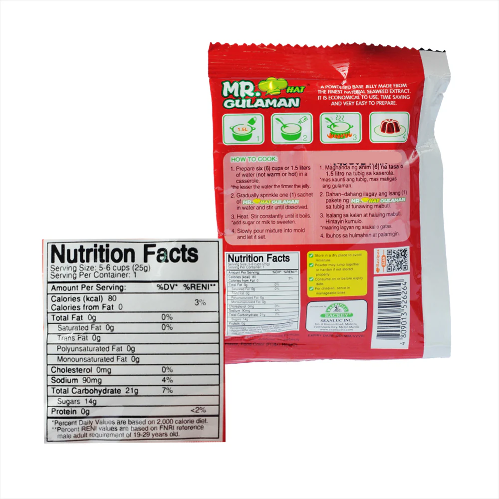Mr. Hat Gulaman Flavored Jelly Powder Strawberry 25g - Image 2