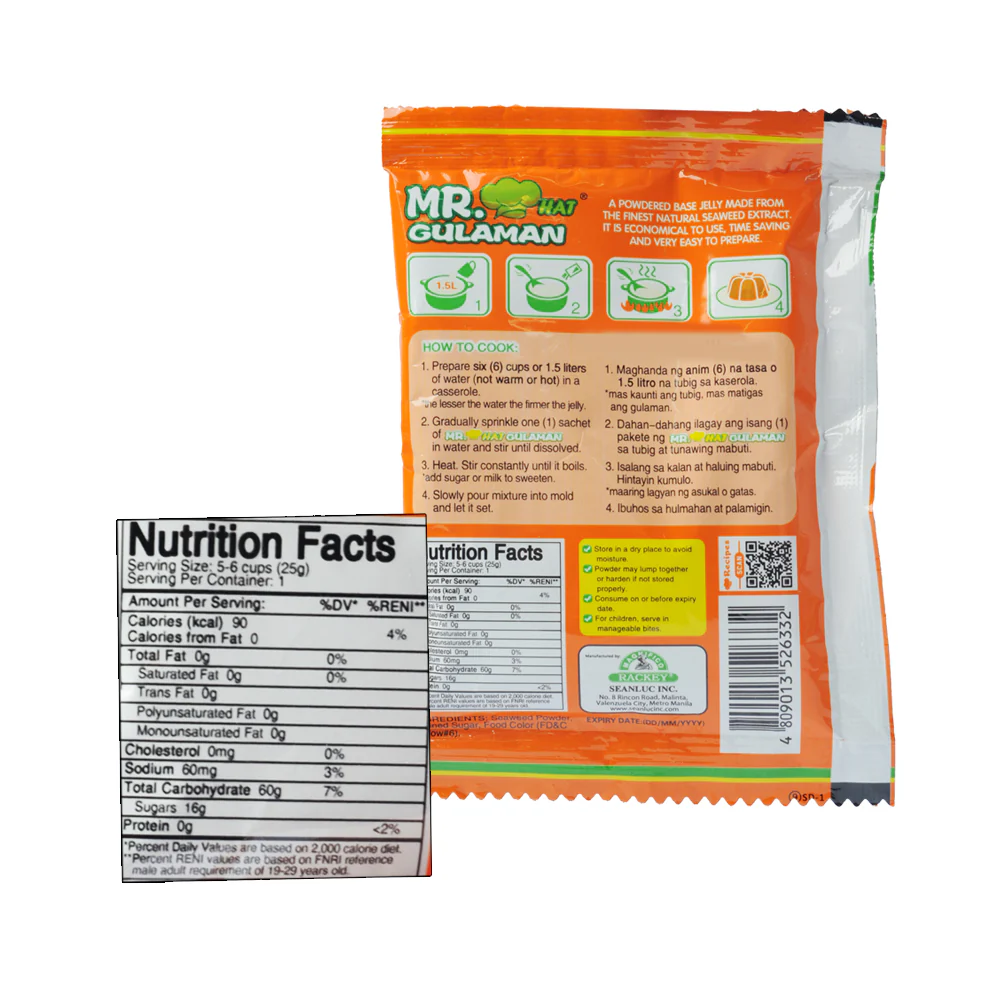 Mr. Hat Gulaman Jelly Powder Mix Orange 25g - Image 2