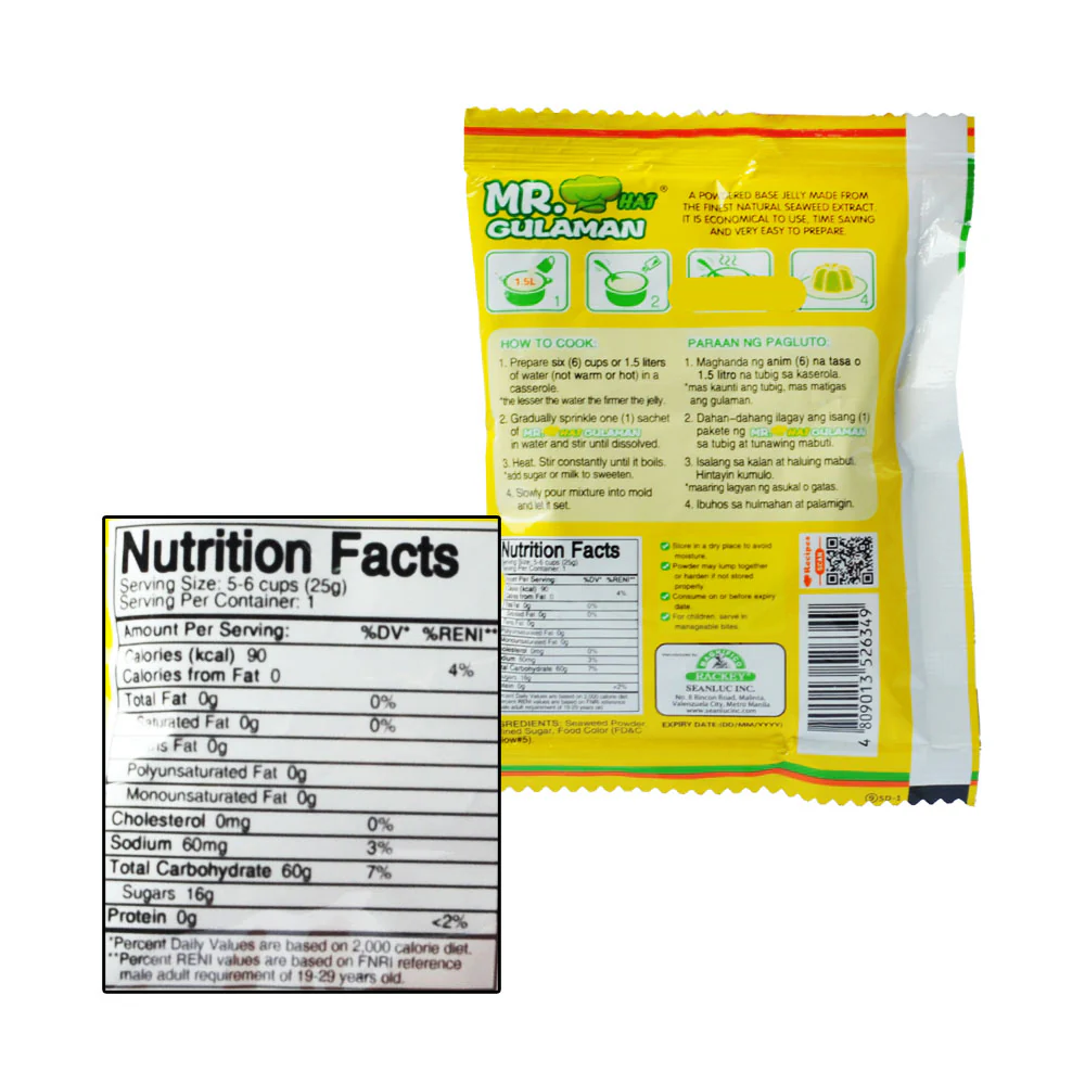 Mr. Hat Gulaman Jelly Powder Mix Yellow 25g - Image 2