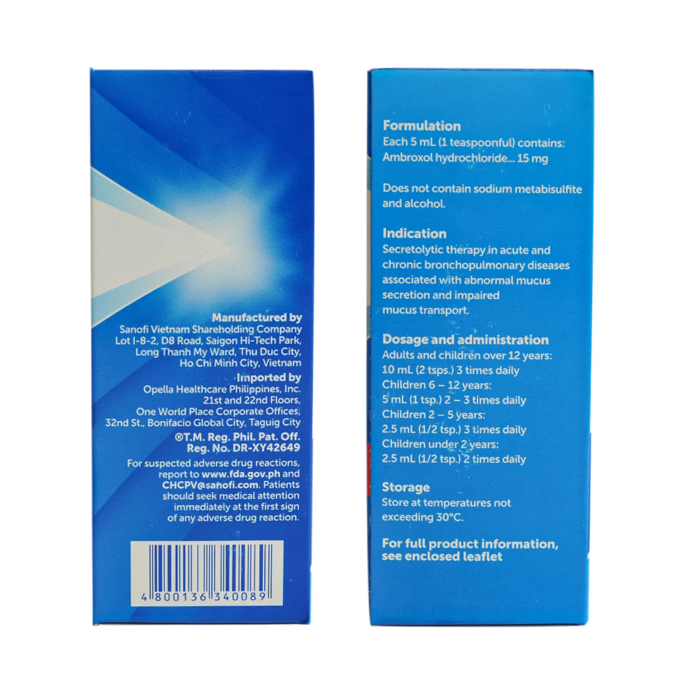 Mucosolvan Ambroxol 15mg/5ml Pediatric Syrup 60ml - Image 2