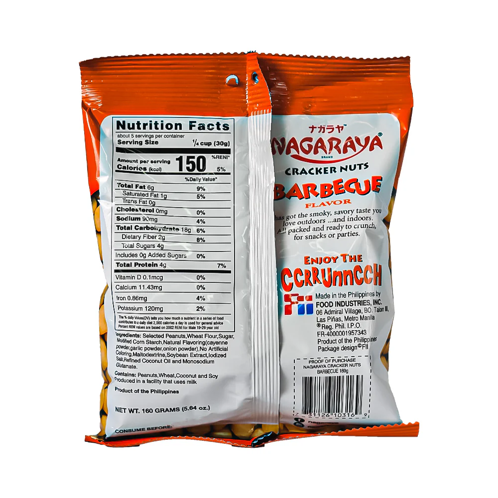 Nagaraya Cracker Nuts BBQ 160g - Image 2