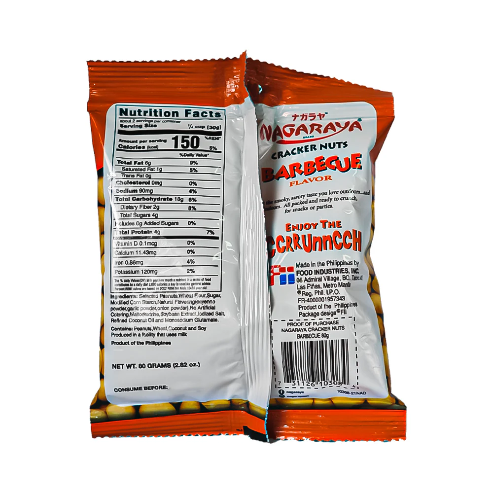 Nagaraya Cracker Nuts BBQ 80g - Image 2
