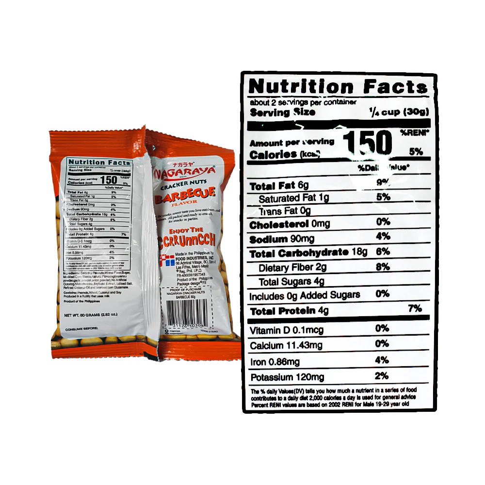 Nagaraya Cracker Nuts BBQ 80g - Image 3