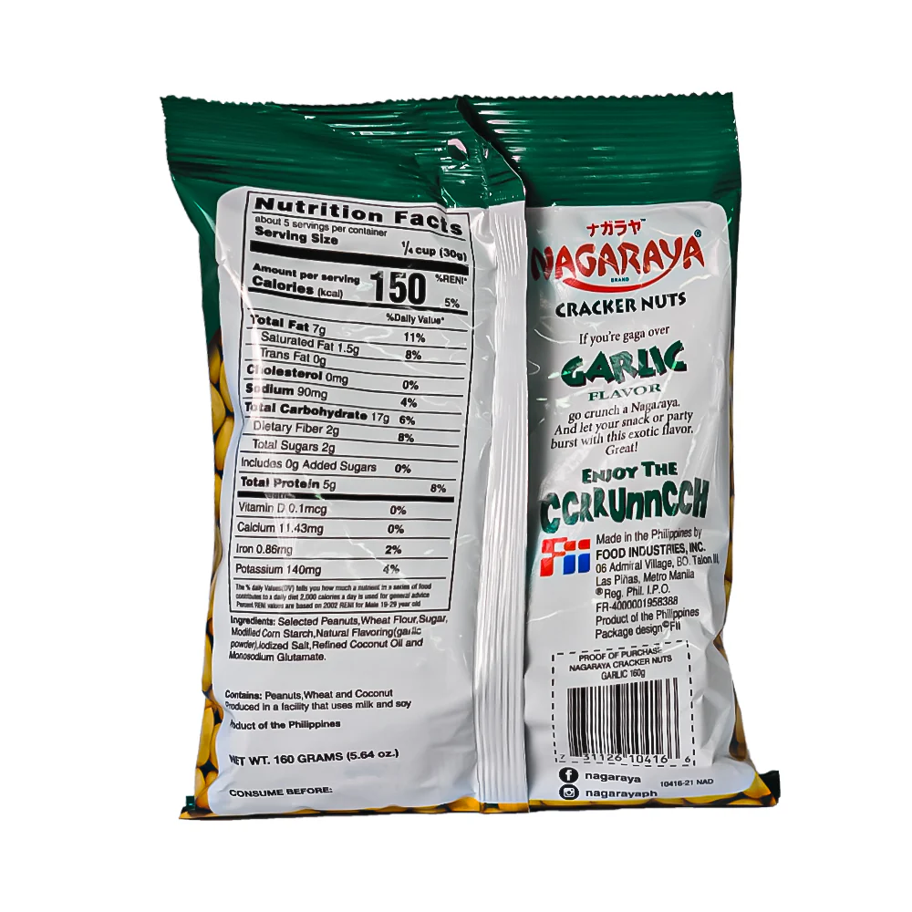 Nagaraya Cracker Nuts Garlic 160g - Image 2