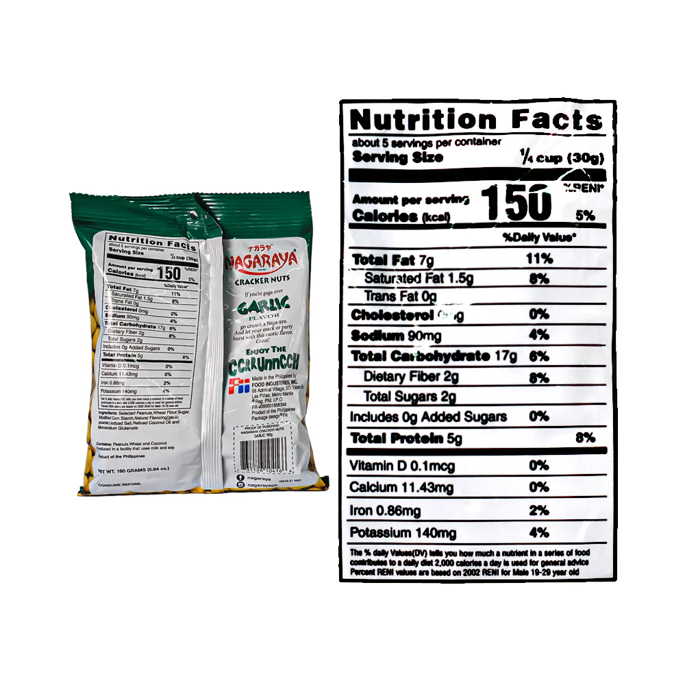 Nagaraya Cracker Nuts Garlic 160g - Image 3