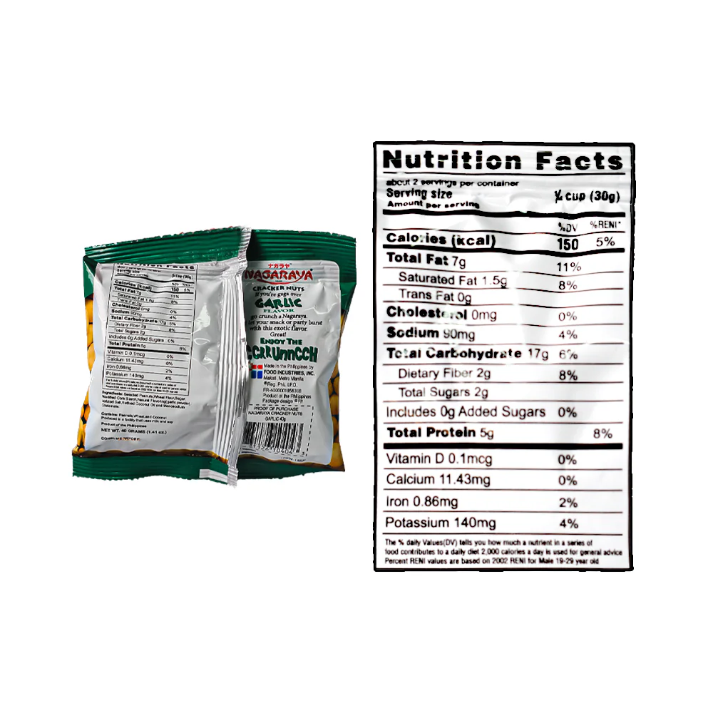 Nagaraya Cracker Nuts Garlic 40g - Image 3