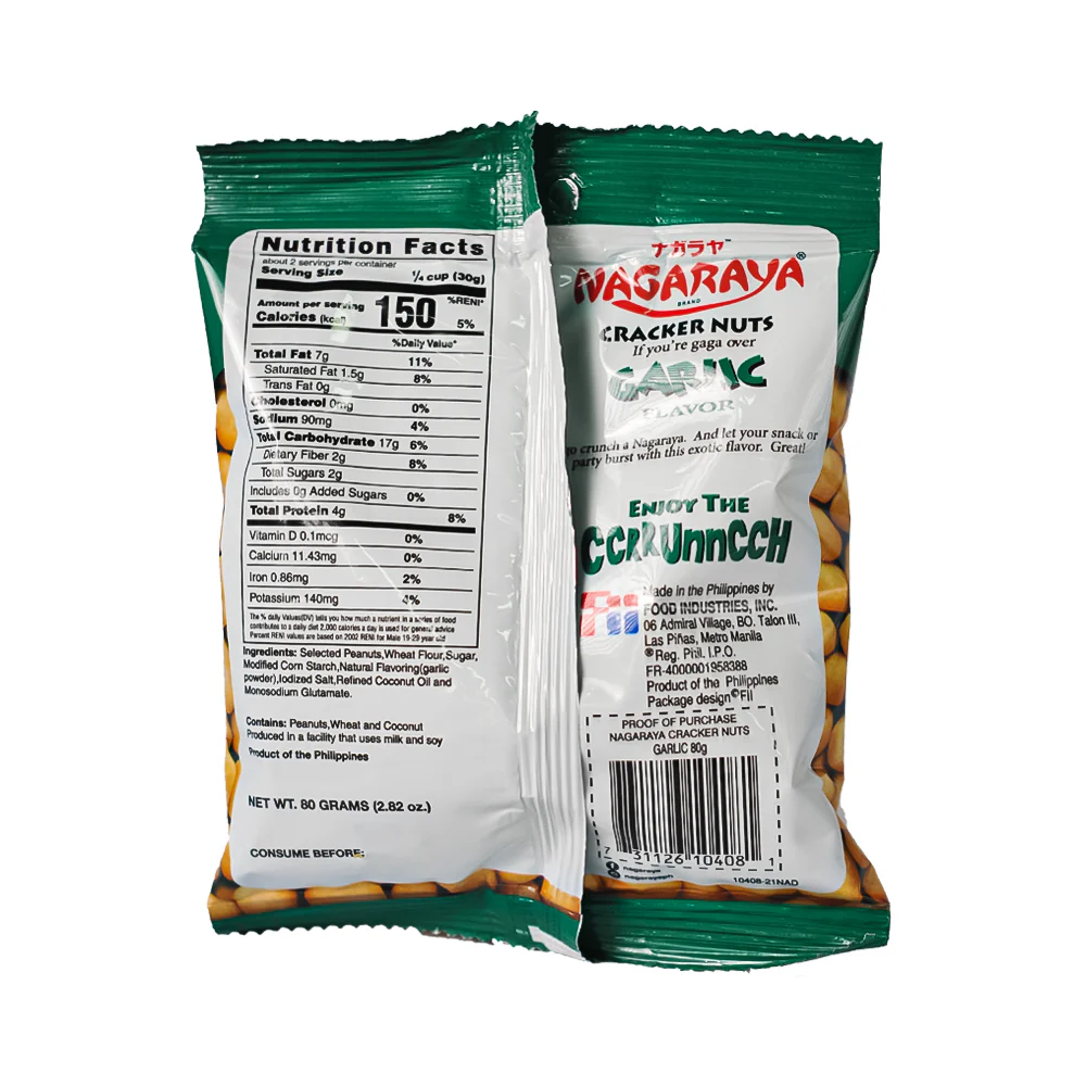 Nagaraya Cracker Nuts Garlic 80g - Image 2