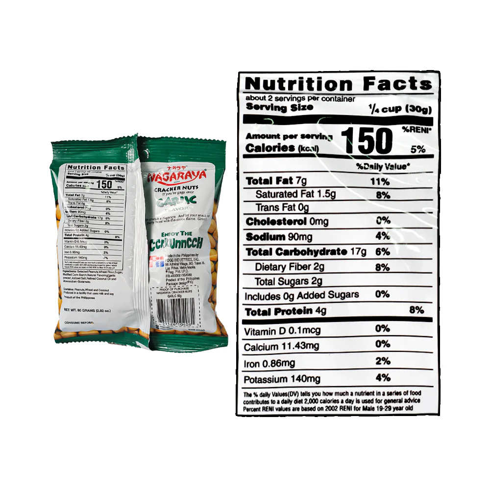 Nagaraya Cracker Nuts Garlic 80g - Image 3