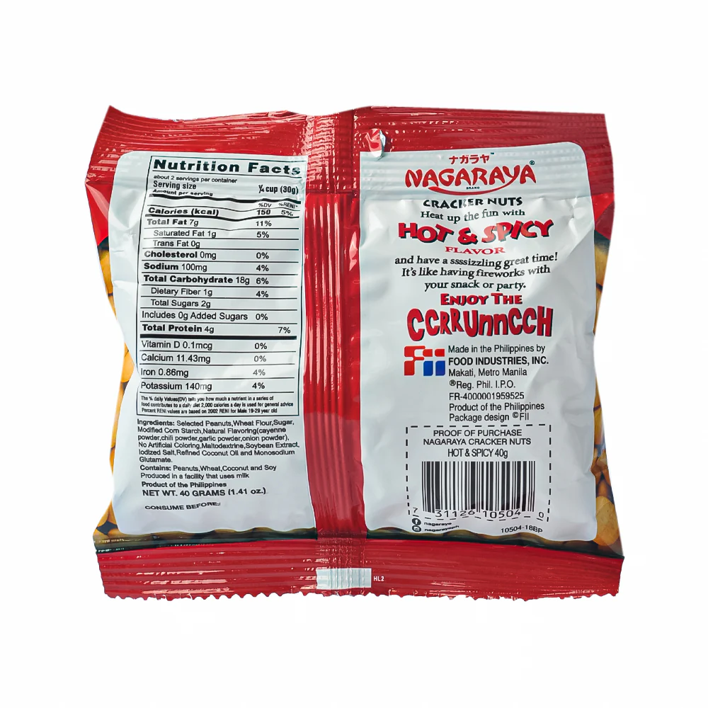 Nagaraya Cracker Nuts Hot And Spicy 40g - Image 2