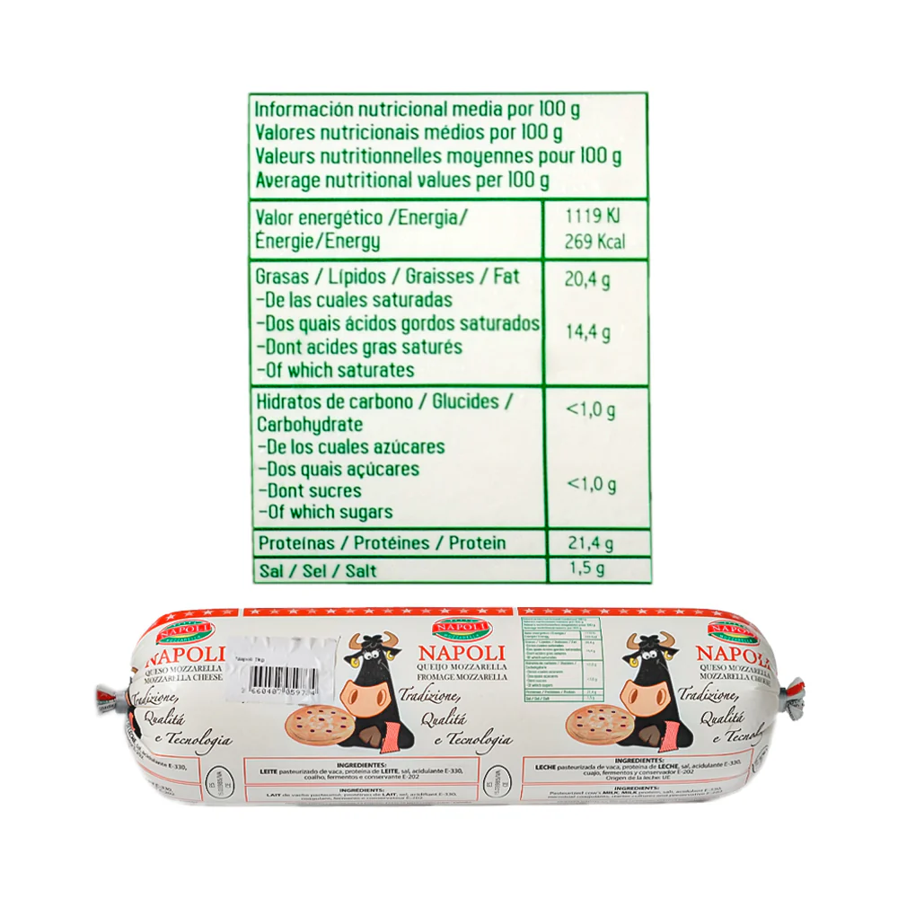 Napoli Mozzarella Cheese Block 1kg - Image 2