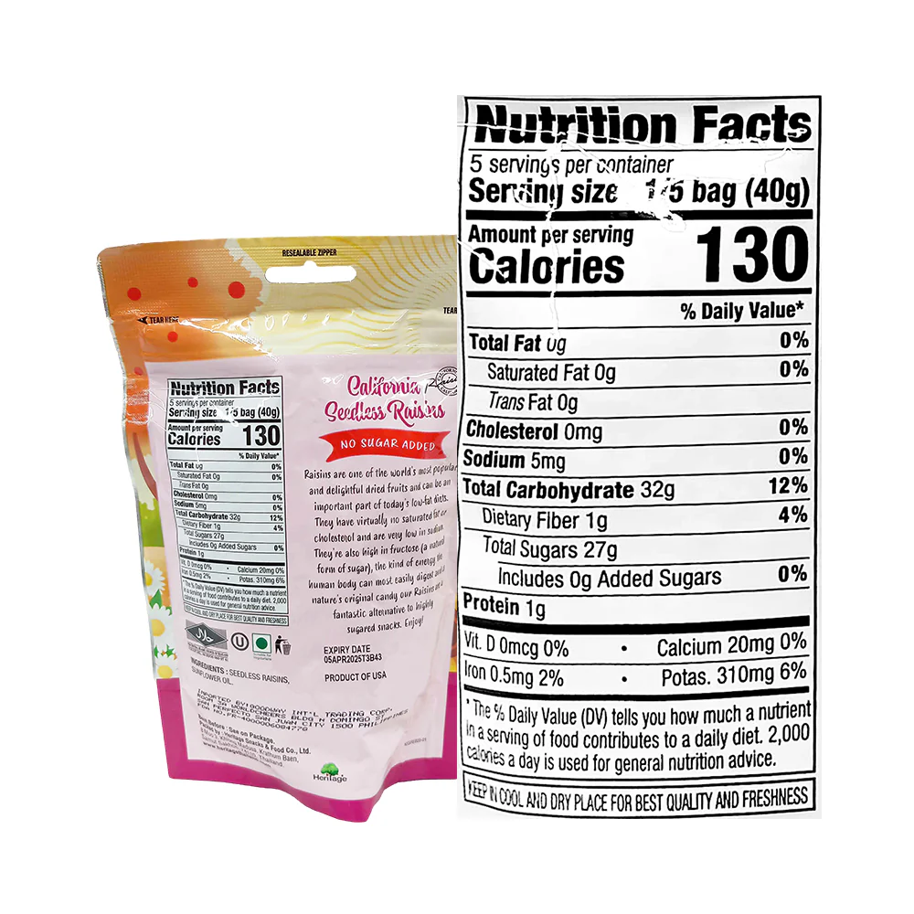 Nature's Sensation Autumn Fruit California Seedless Raisins 7oz (200g) - Image 2