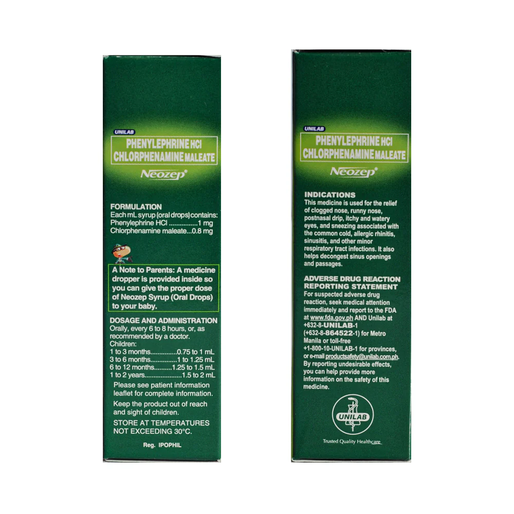 Neozep 1mg/0.8mg/ml Oral Drops 10ml - Image 2