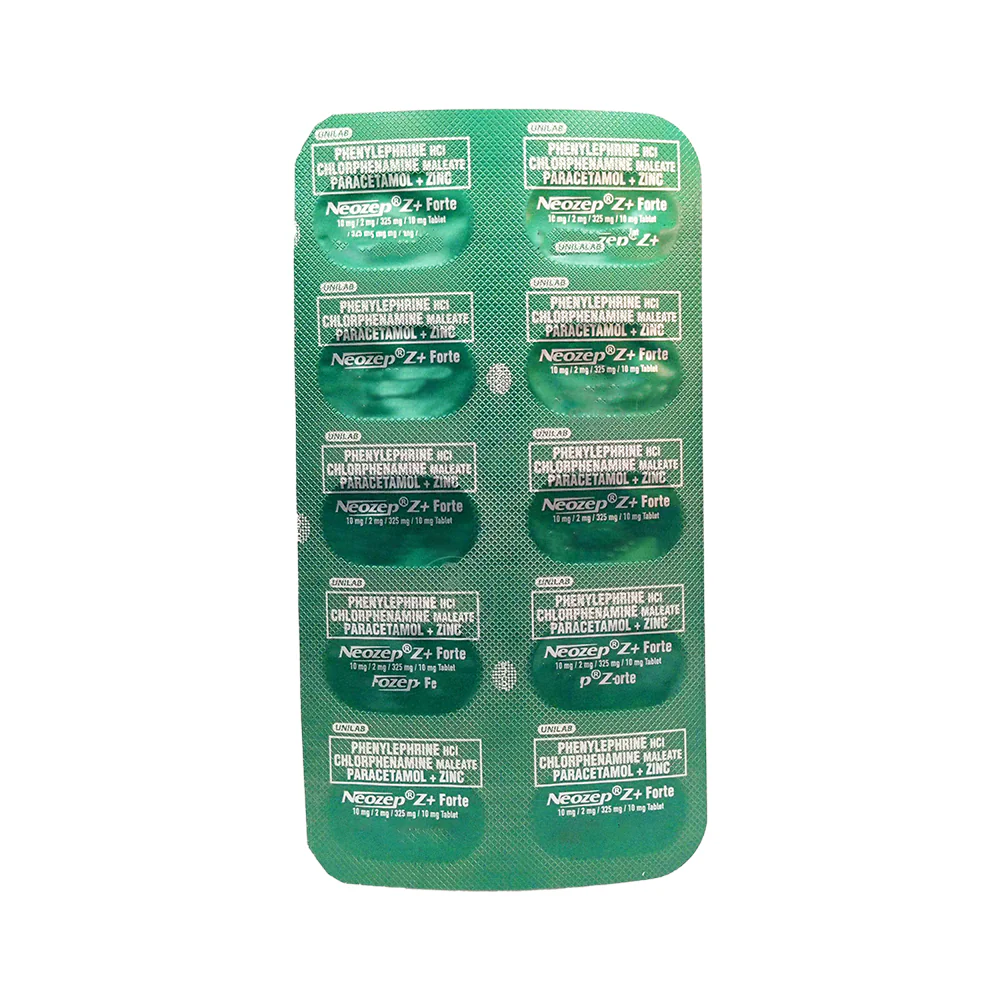 Neozep Z+ Forte 10mg/2mg/325mg/10mg Tablet By 10's - Image 2