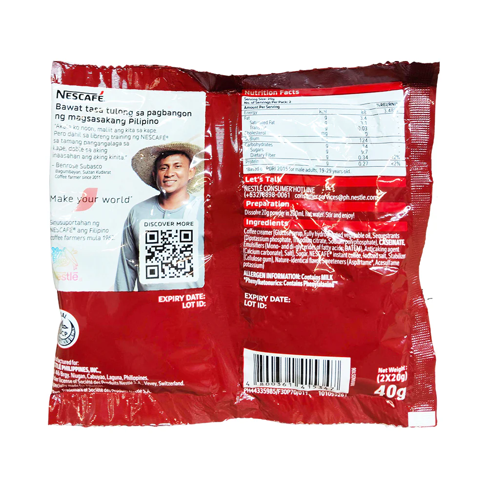 Nescafe 3 in 1 Coffee Mix Original Twin Pack 40g - Image 2