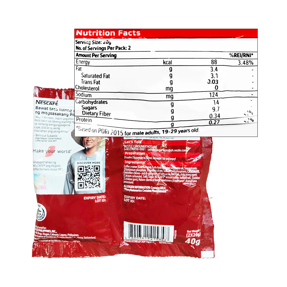 Nescafe 3 in 1 Coffee Mix Original Twin Pack 40g - Image 3