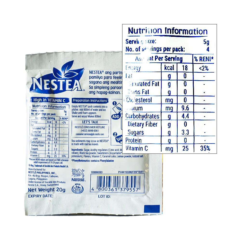 Nestea Powdered Drink Iced Tea Lemon 20g - Image 2
