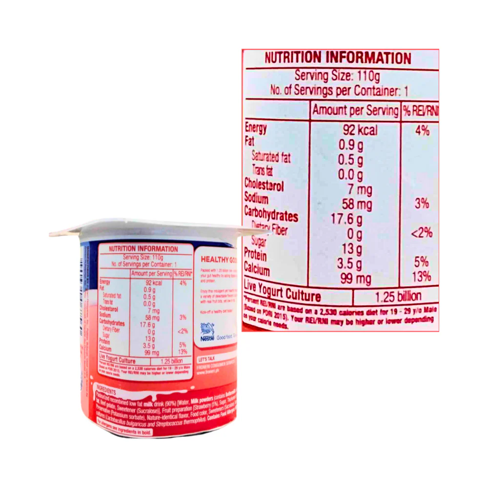 Nestle Fruit Yogurt Strawberry 110g - Image 3