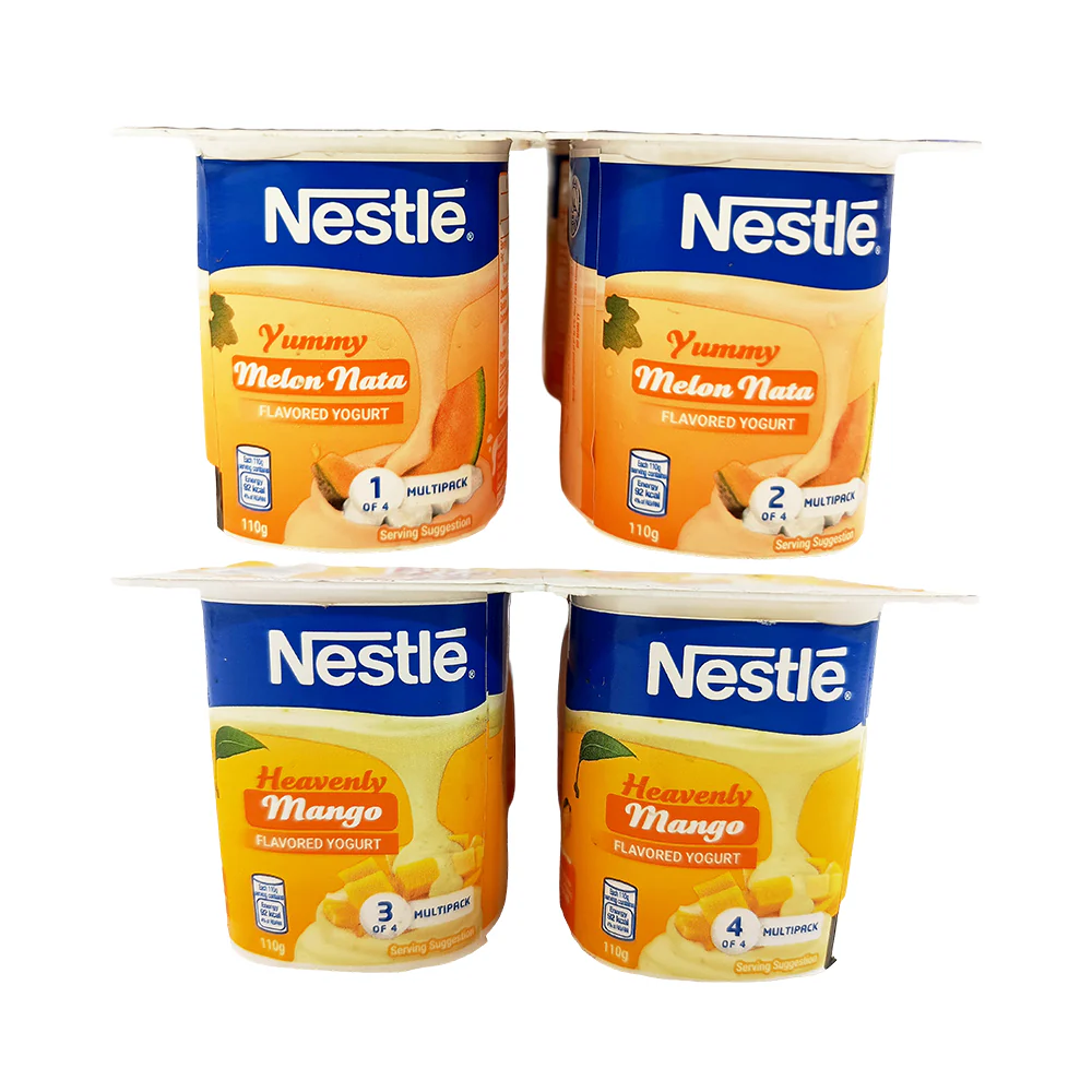 Nestle Fruited Yogurt (2 Heavenly Mango 110g + 2 Melon Nata 110g) - Image 2
