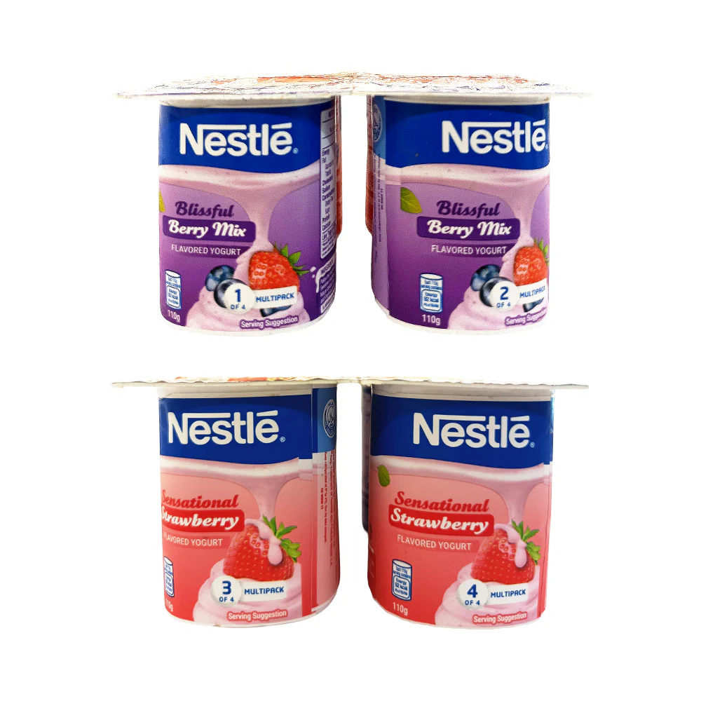 Nestle Fruited Yogurt (2 Strawberry 110g + 2 Berry Mix 110g) - Image 2