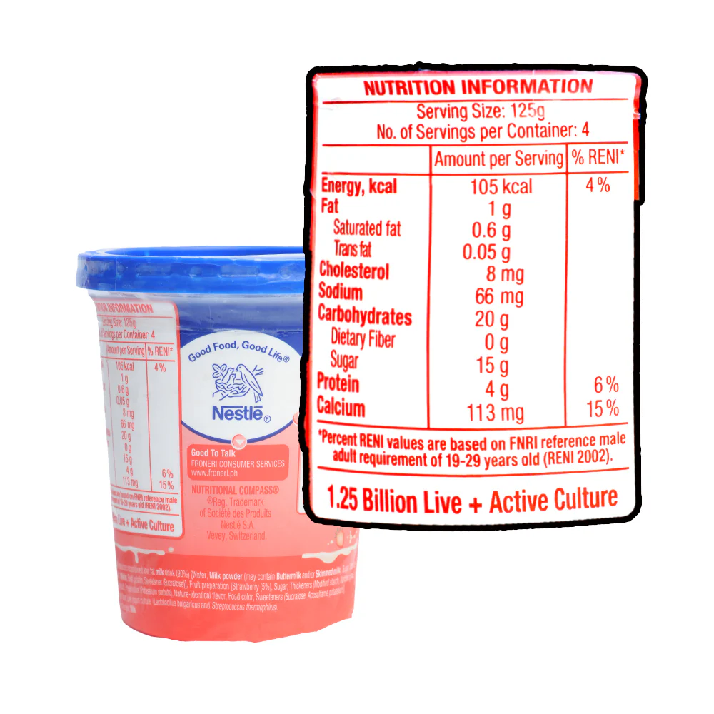 Nestle Fruited Yogurt Strawberry 500g - Image 2