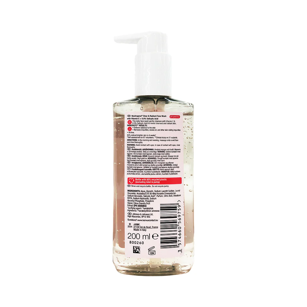 Neutrogena Visibly Clear Face Wash Pump 200ml - Image 2