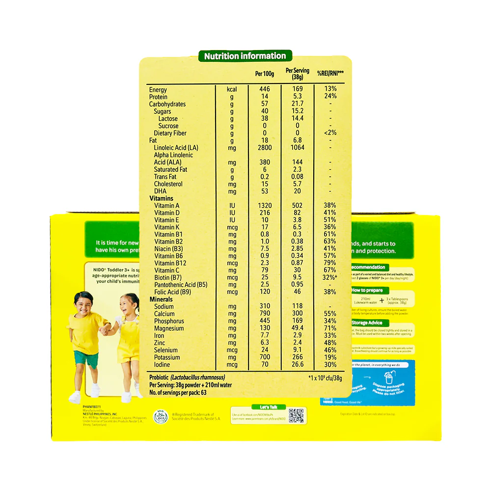 Nido Growing Up Milk 3+ with Prebiotics 2.4kg - Image 2