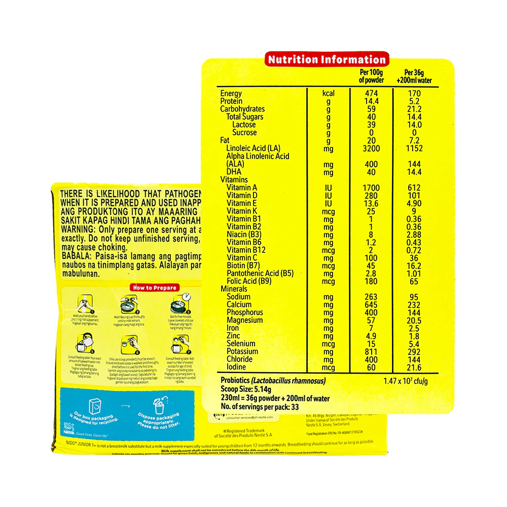 Nido Junior Prebio 1 With Protectus 1.2kg - Image 2