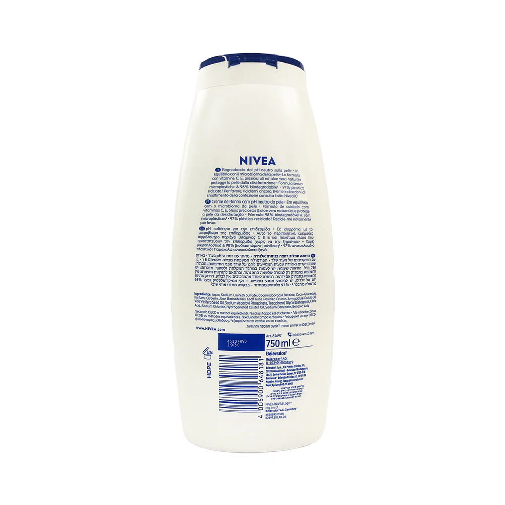 Nivea Care Shower Creme Natural Aloe 750ml - Image 2